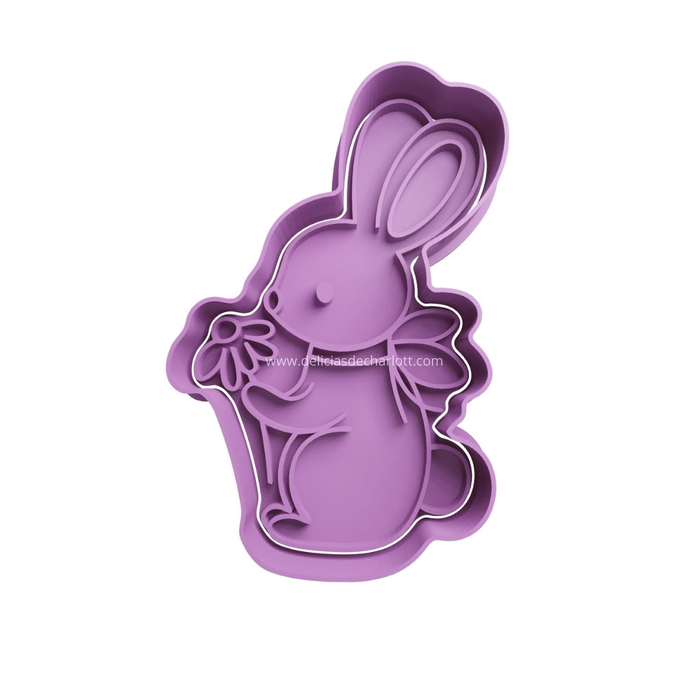 Cortador Conejo de Pascua Lazo Flor