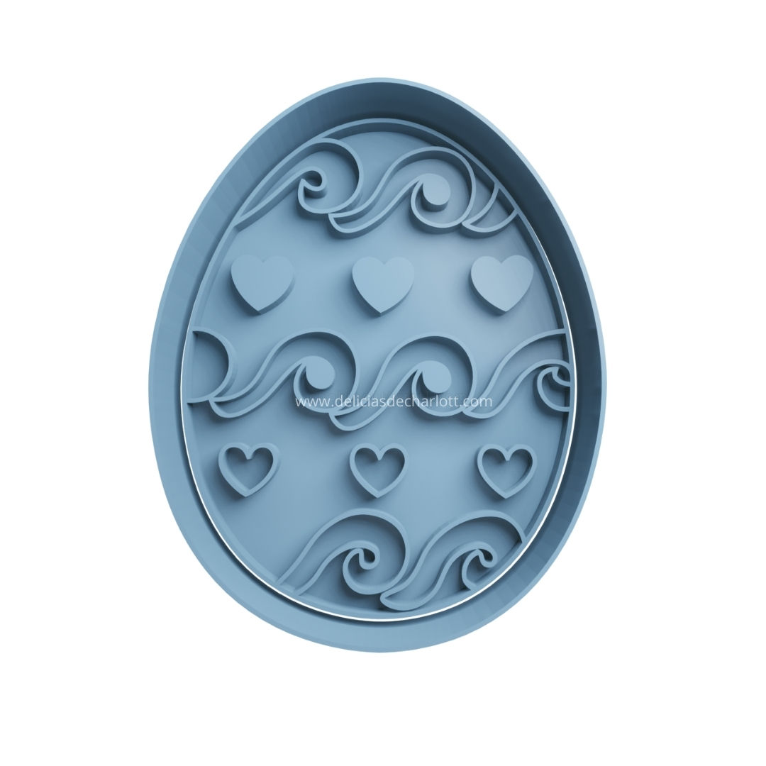 Cortador Huevo Olas Corazón