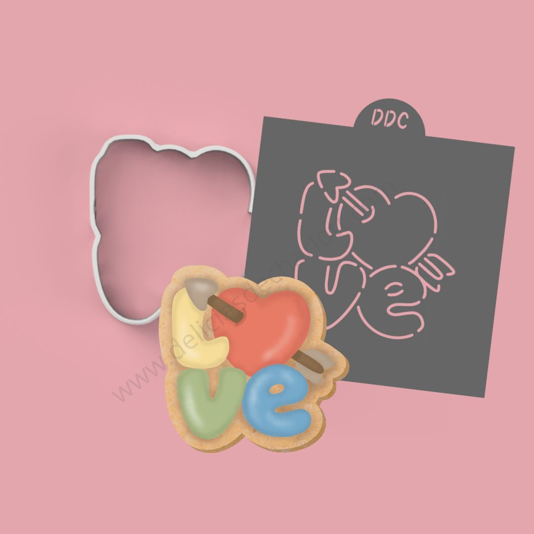 Cortador y Stencil Love San Valentín