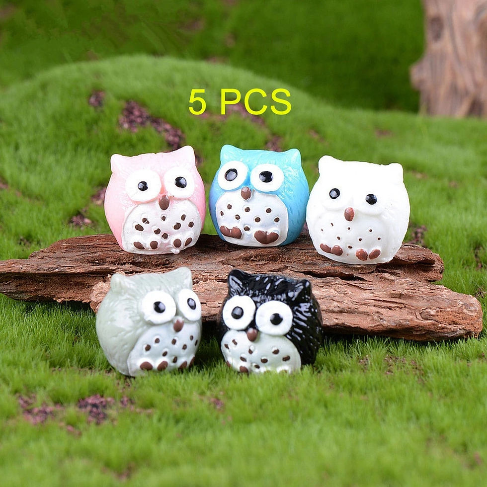 Miniatura: Sleeping Cat Figurines Kitten Miniature Flowerpot Scene Small Animal Owl 