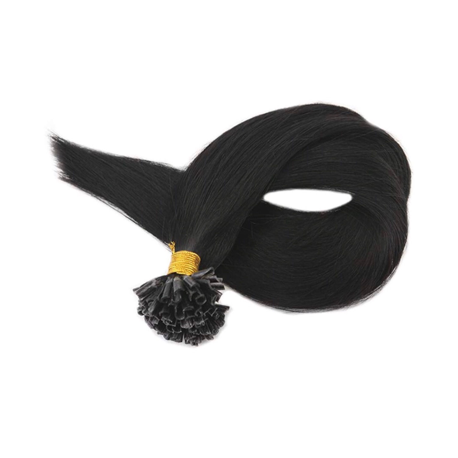 U-Tip Fusion Hair Extensions.100% Human Remy Hair. Colour(s) 1(Jet Black).