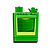 Foto de um fogão com um bule e uma panela acima em tonalidades diferentes da cor verde.