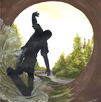 Shooting the Pipe, Skateboarding, Gouache on paper. 11" by 14" $154.00