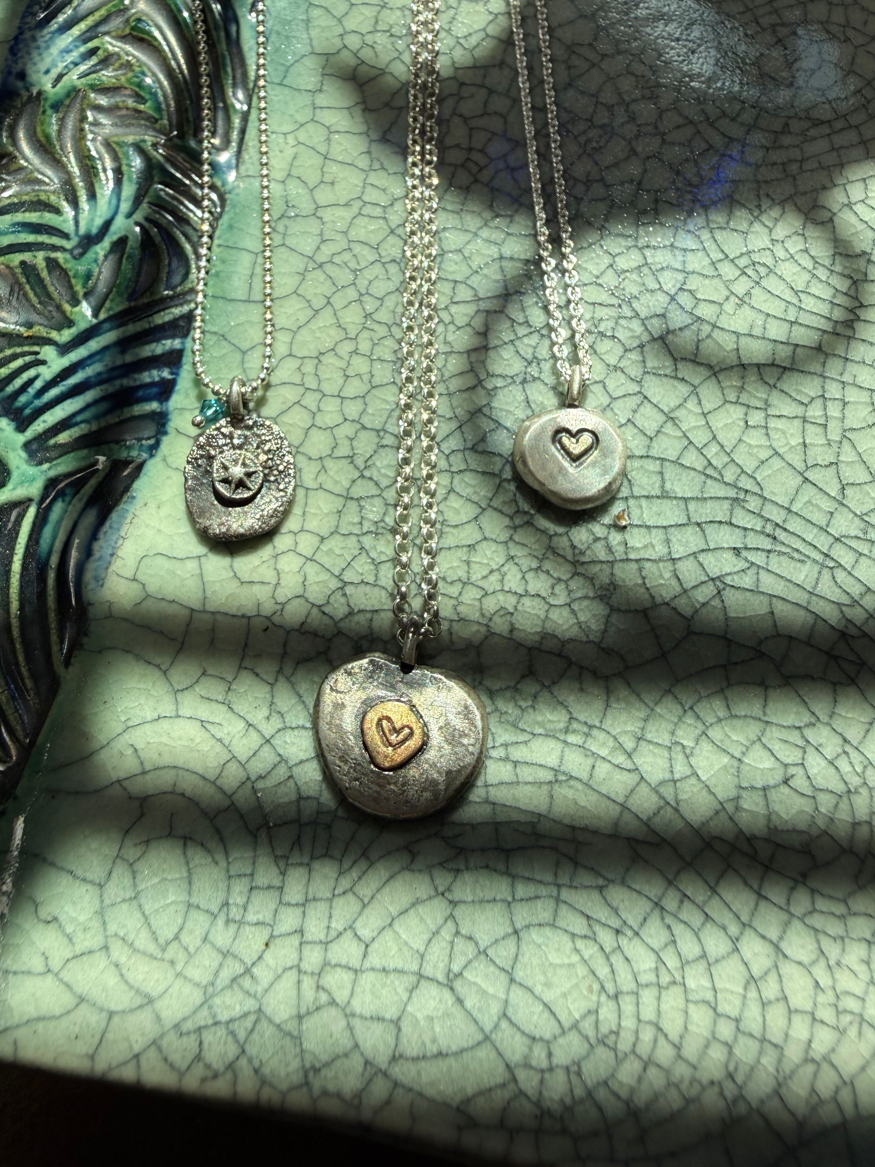 Little bits heart pendants