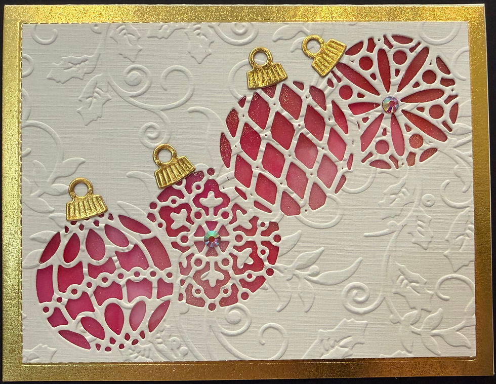 Thumbnail: Stained Glass--Christmas Baubles (Pink)