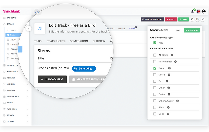 AI Search, Tagging & Stems - Generating Stems.png