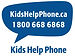 Kids Help Phone logo, blue font, blue speech bubble
