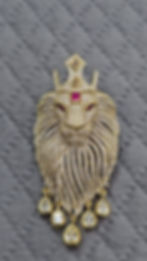 Lion Cz Unisex Brooch