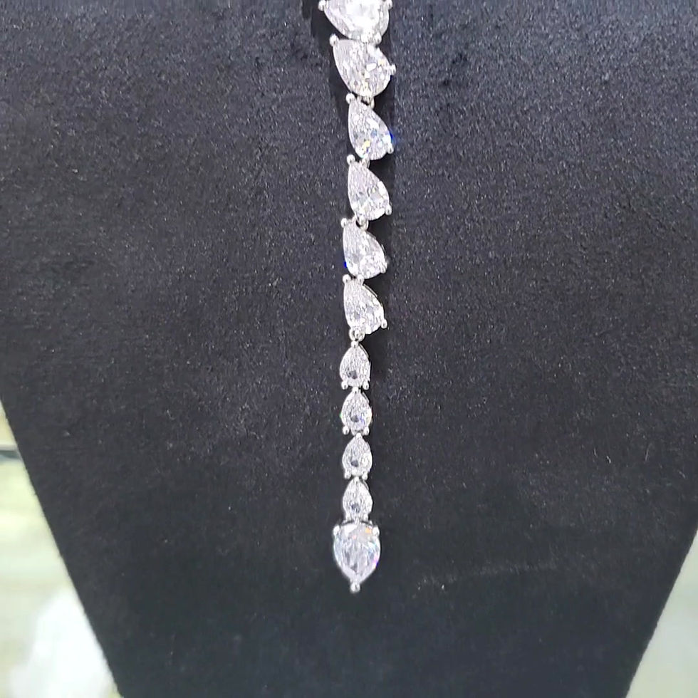 cz western necklkace with long earrings