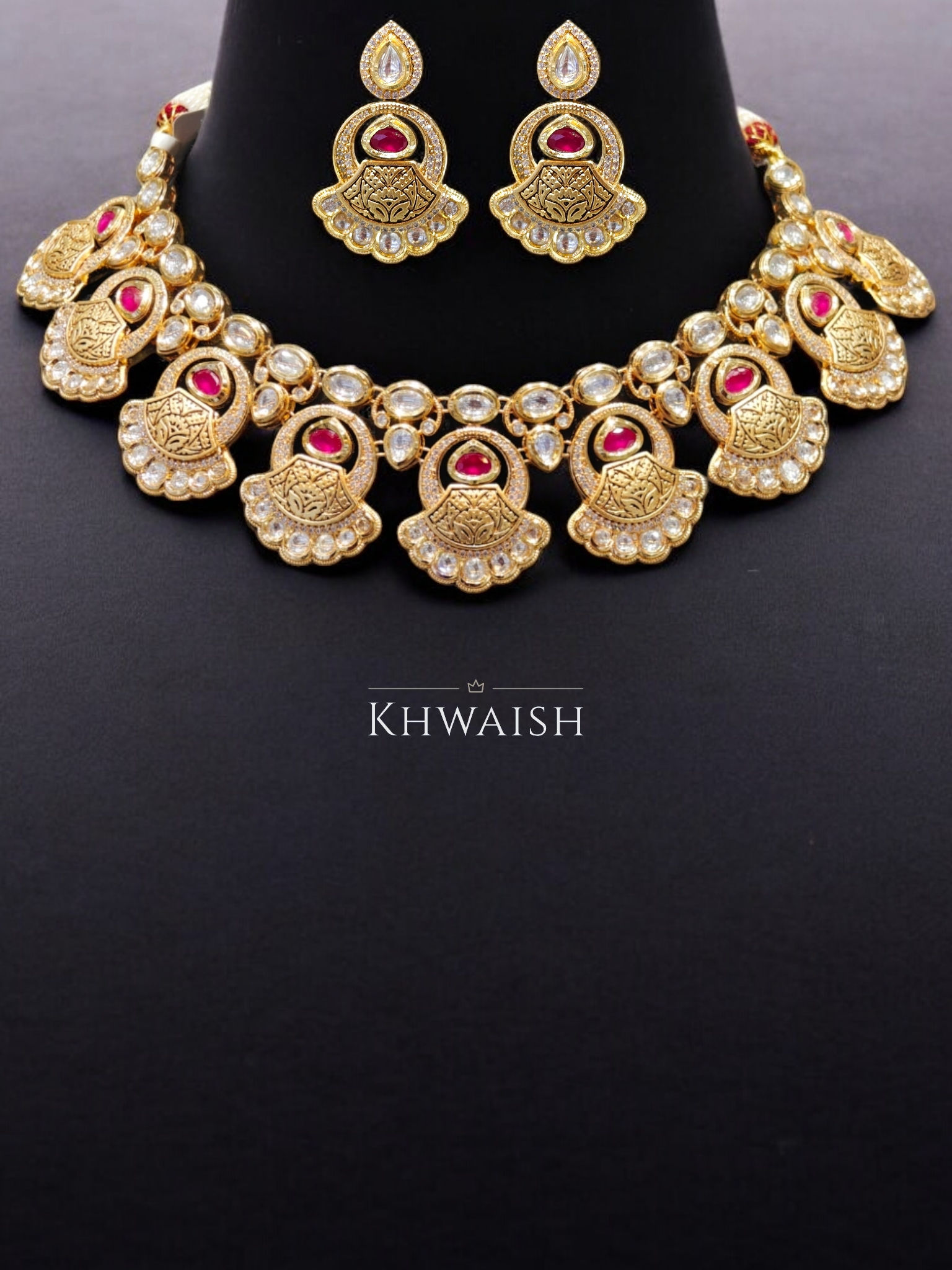 Ruby Kundan Necklace Set