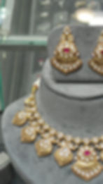 Antique-Gold Polki Fusion Necklace Set