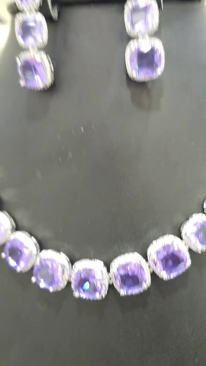purple amethyst string necklace set