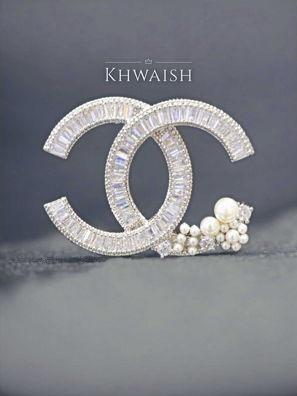 CC Brooch with Pearls (Unisex)