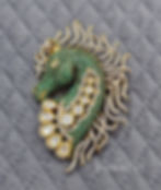 Stallion Cz Unisex Brooch with Polki
