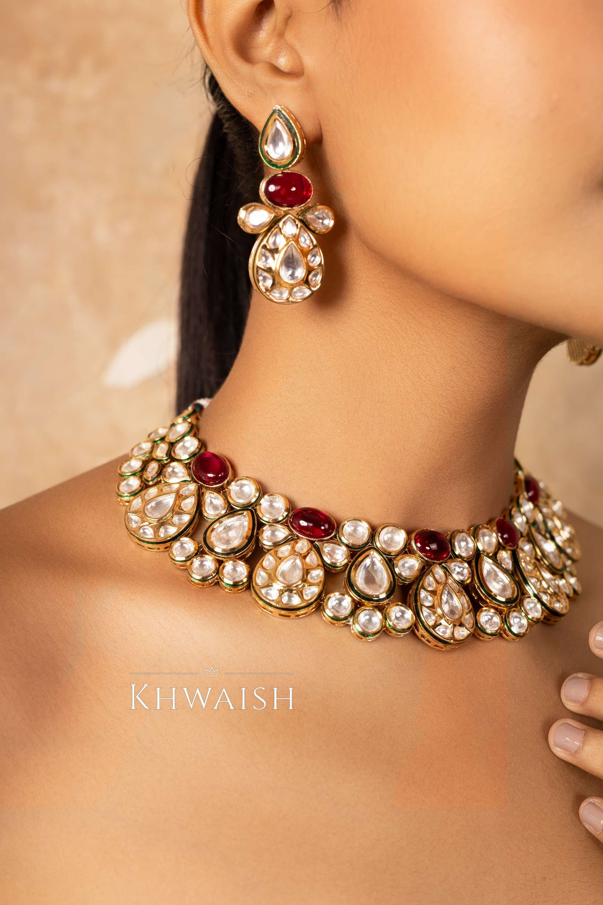 Kundan and Ruby Necklace Set