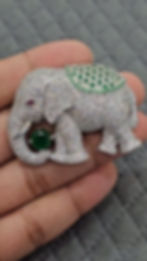 Elephant Cz Unisex Brooch