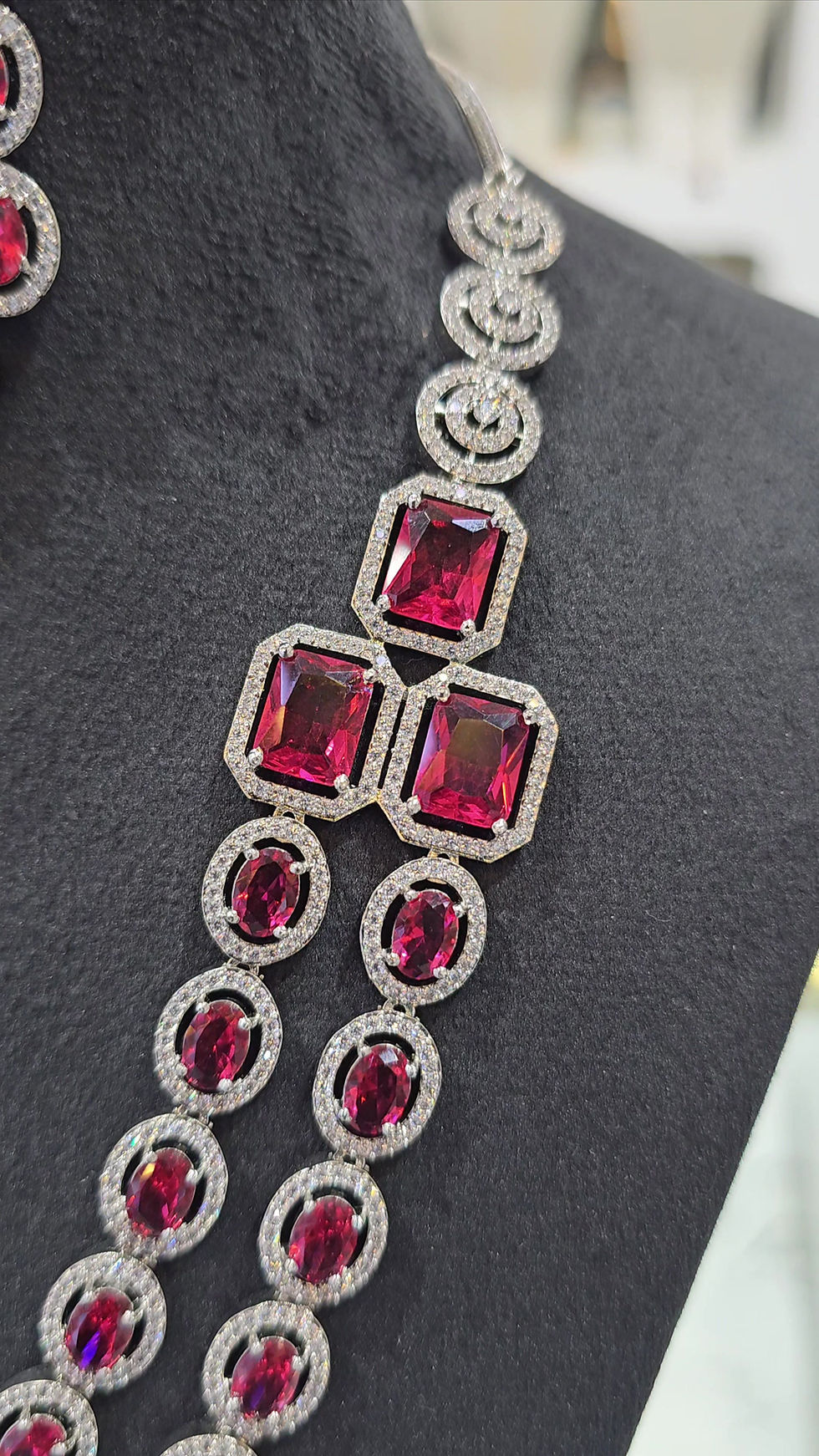 ruby and diamond necklace set