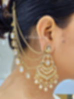 Victorian Polki Earrings with Hair Attachment