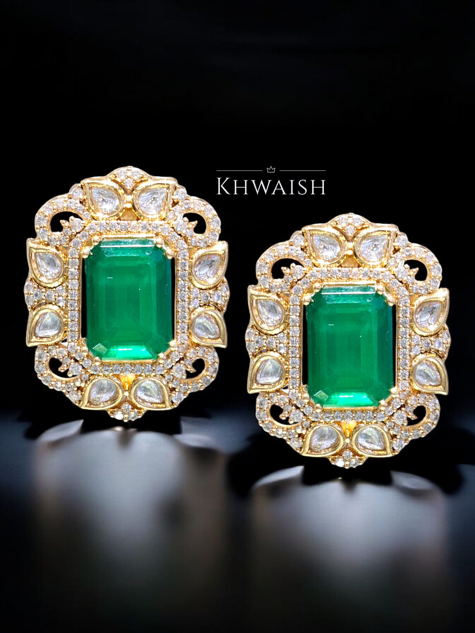 Emerald Green Fusion Studs