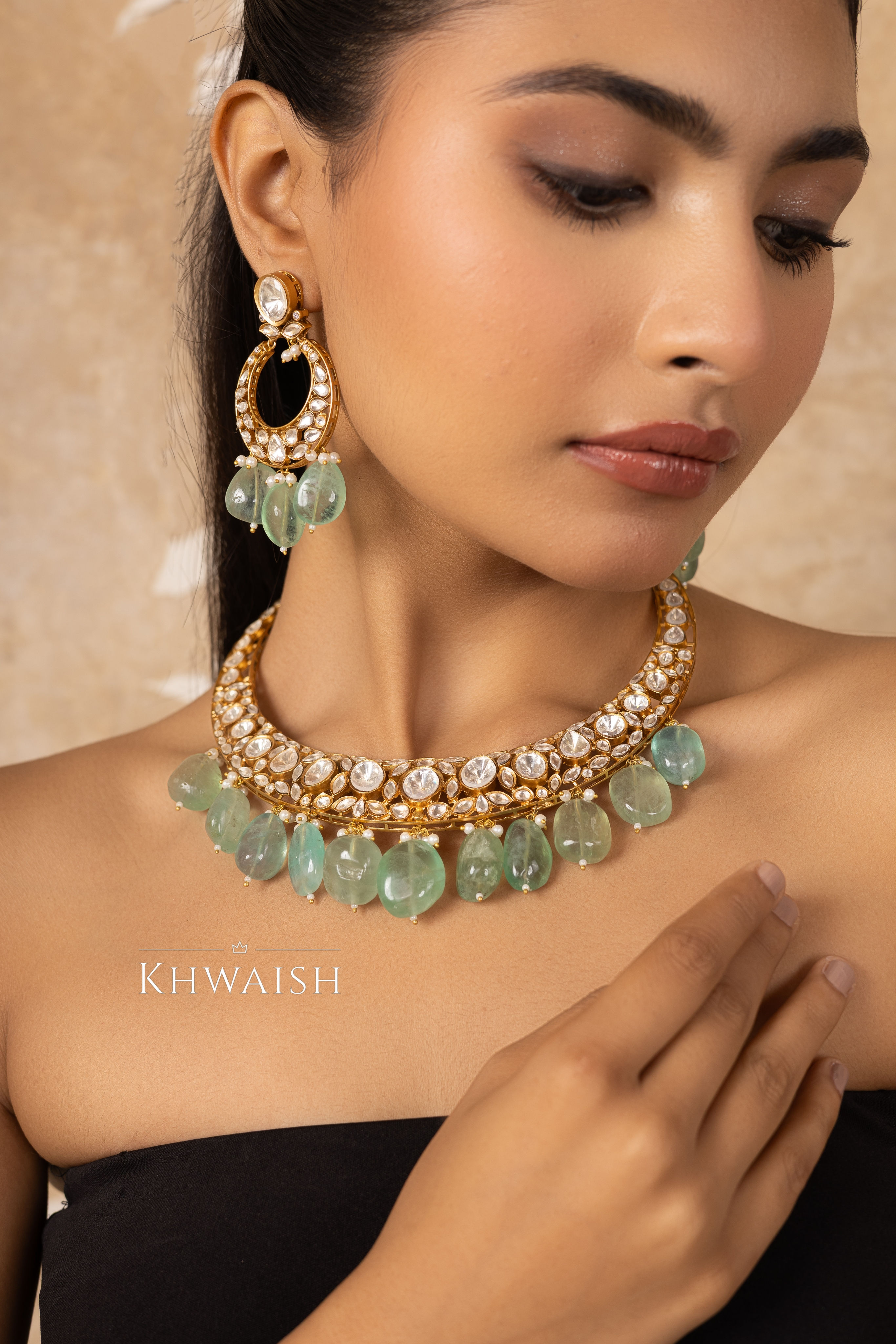 Uncut Polki Statement Necklace Set