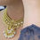 Thumbnail: Temple Polki Choker Necklace Set with Pearl Drops