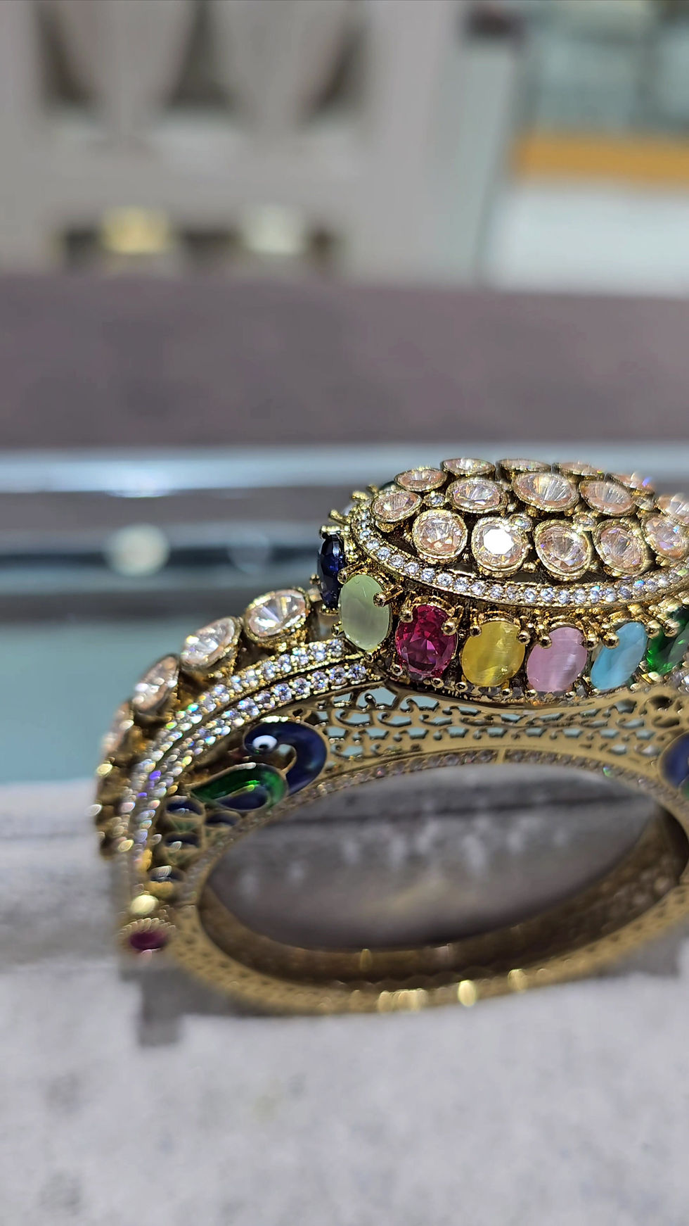 Peacock Navratna Bracelet