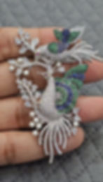 Peacock Cz Unisex Brooch