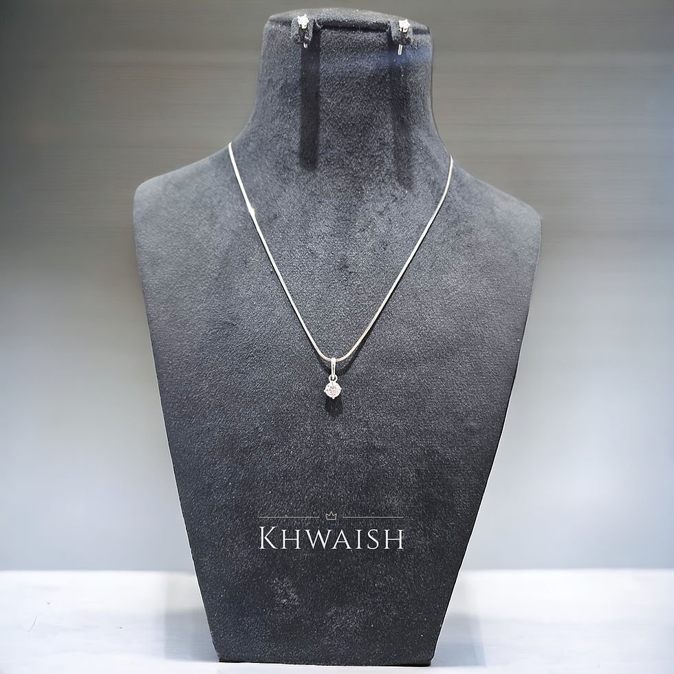 925 Silver Swarovski Solitaire Pendant Necklace Set