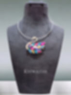 swarovski crystal swan multicolor pendant