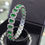 Thumbnail: Emerald Green Bangle Set with Cubic Zirconia