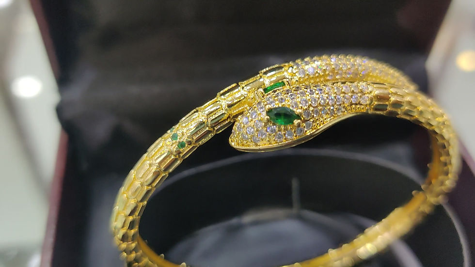 gold-plated snake western bracelet cz diamond
