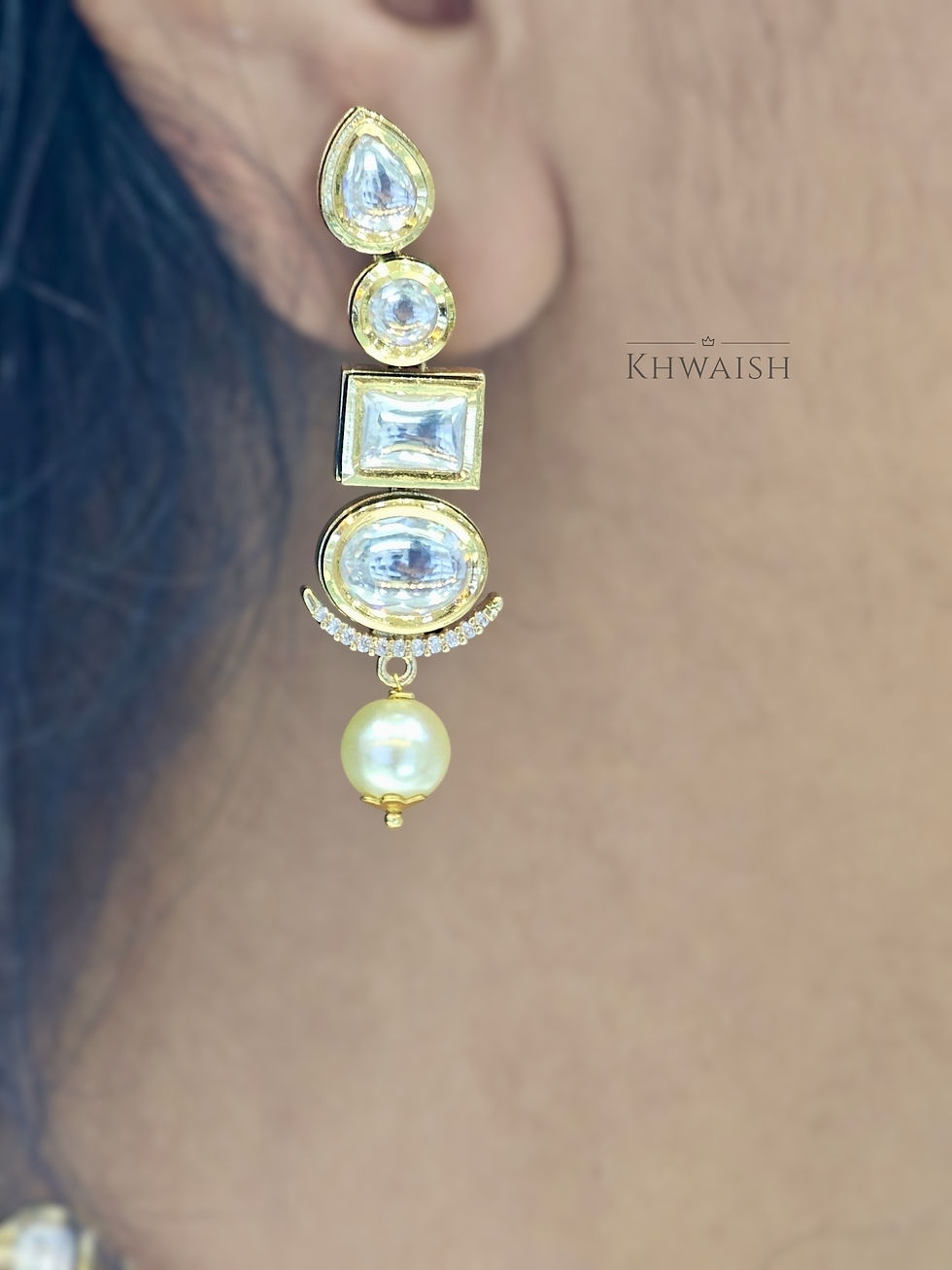 Kundan Polki Fusion Earrings