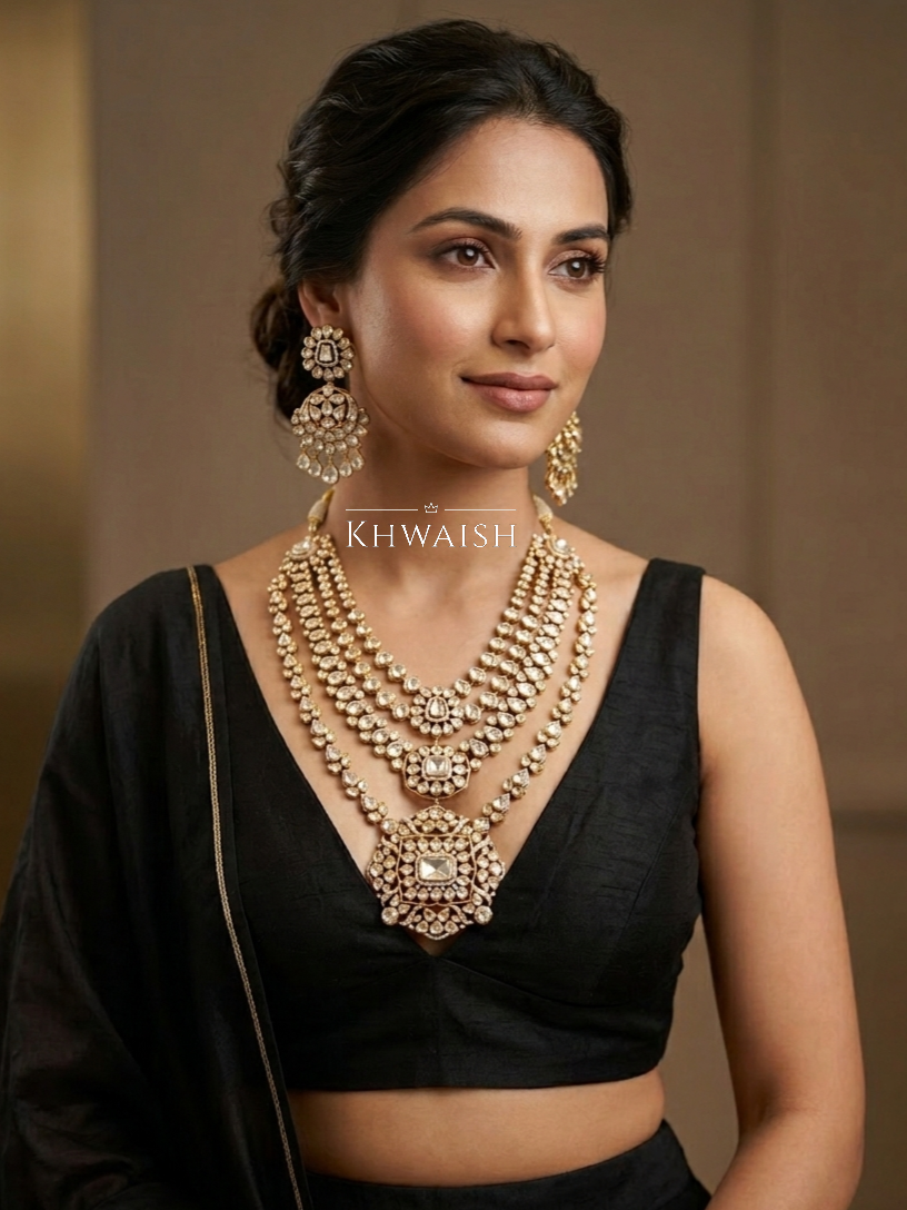 Uncut Polki Layered Necklace Set