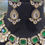 Thumbnail: emerald green kundan polki necklace set