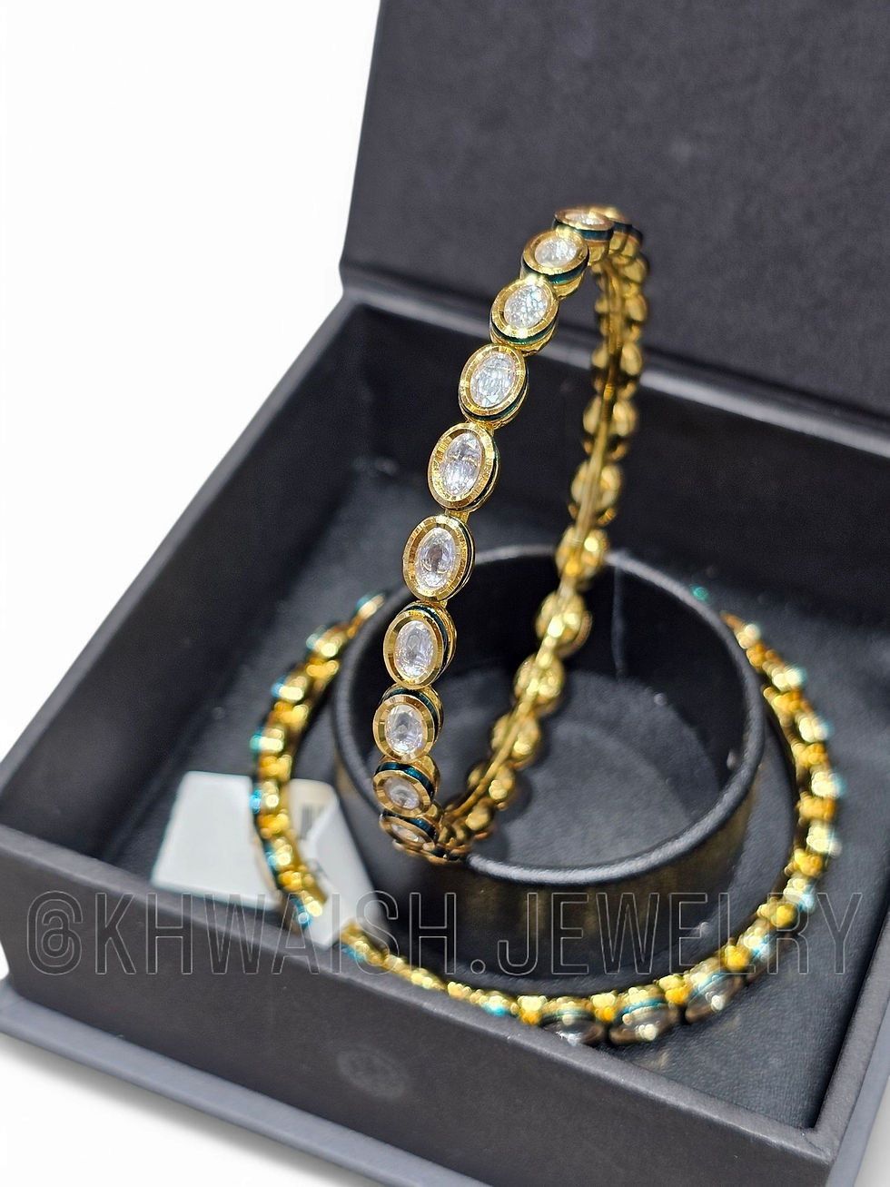 Kundan Meena Diamond-Polki Bangles