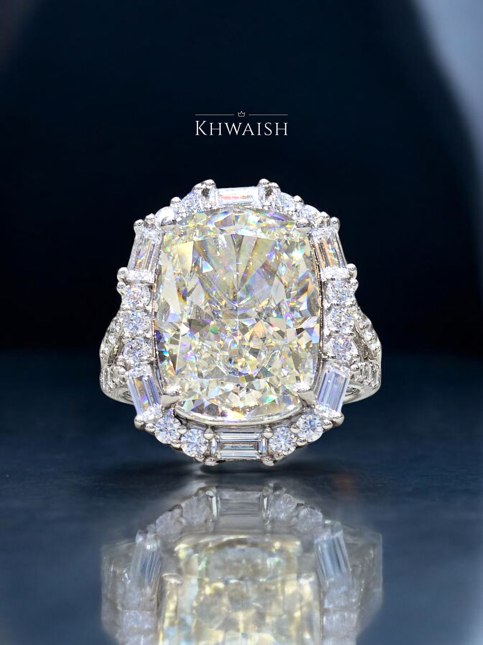 10 Carat Cushion-Cut Lab Grown Moissanite Ring