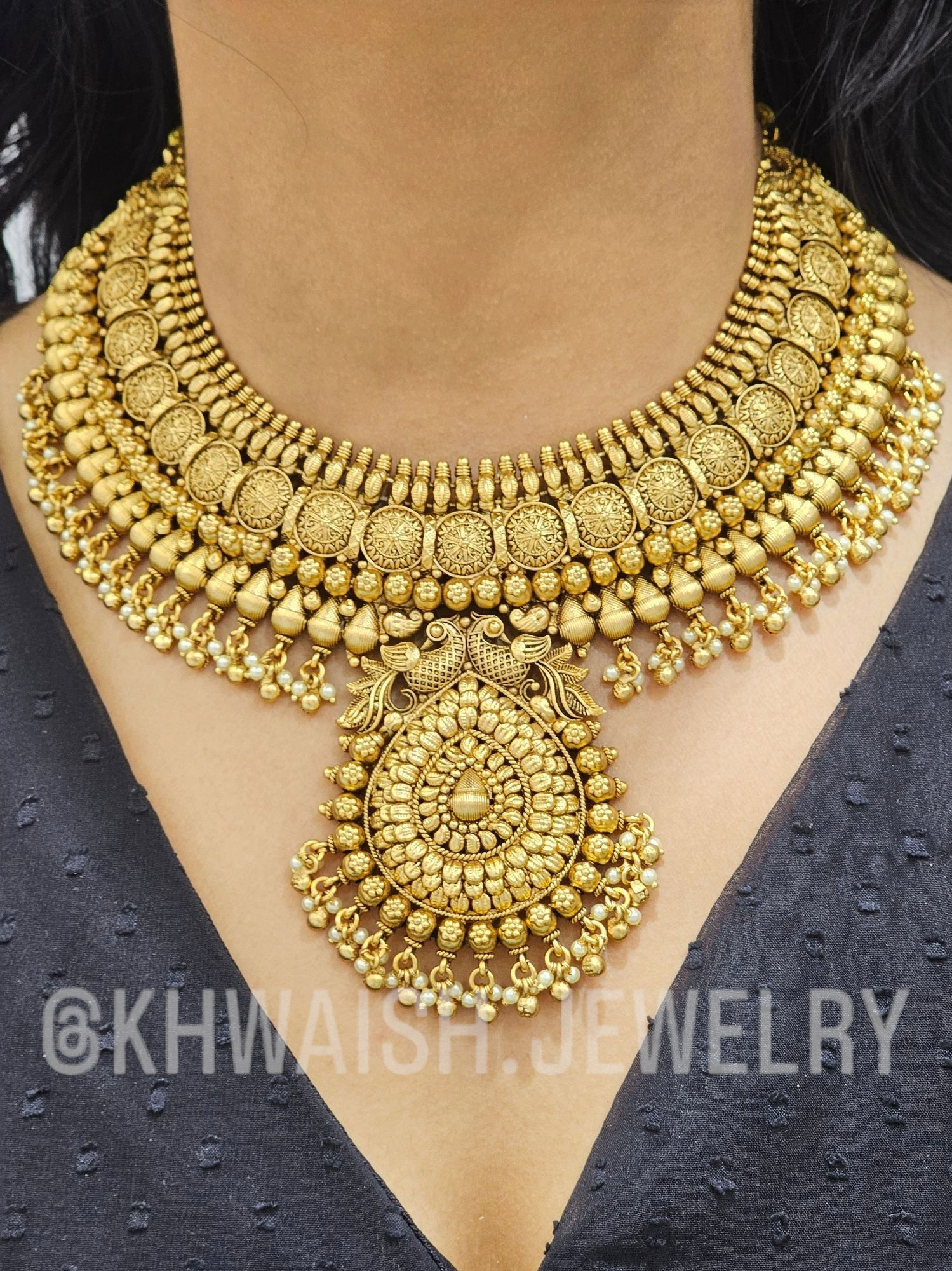 Antique Gold Choker Necklace Set