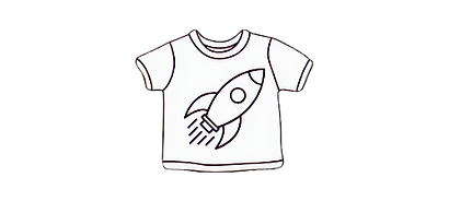 T-Shirt Logo With Rocket Design