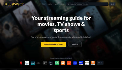 Competitor analysis examining JustWatch's platform design, search functionality, and content aggregation features
