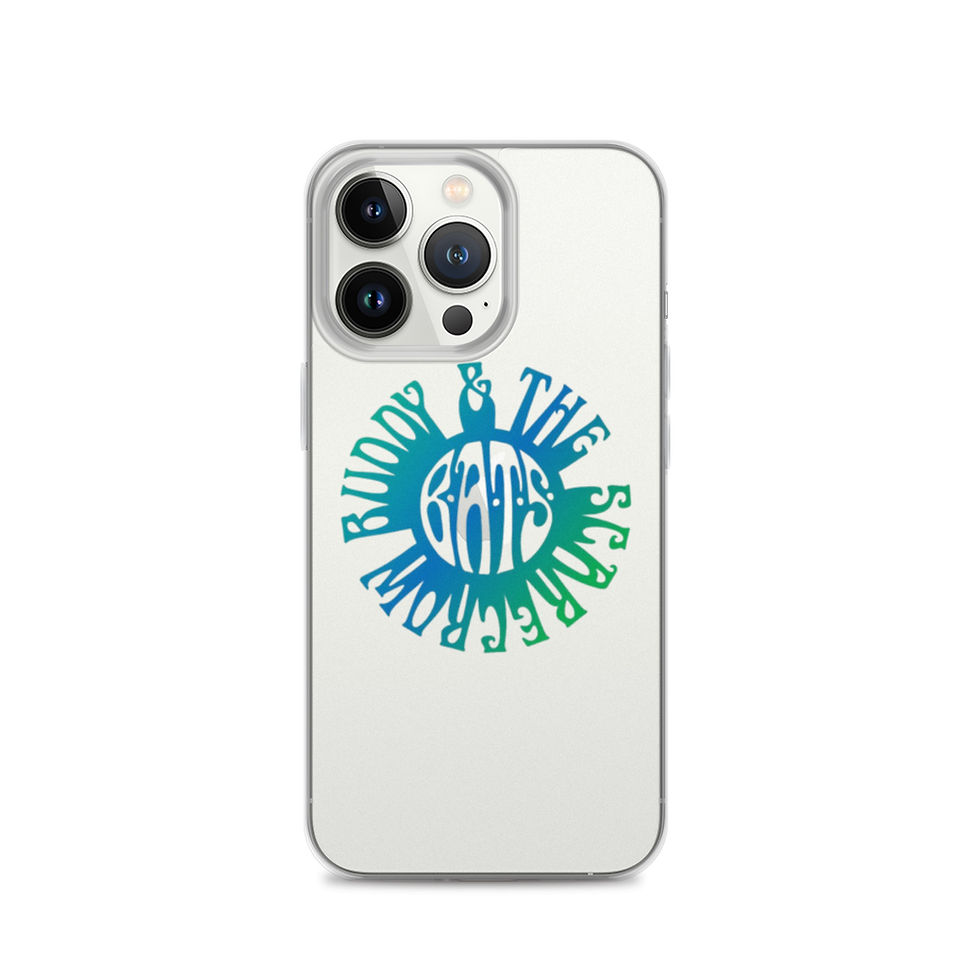 Thumbnail: Our band's  merch, it is a clear gel phone case with a our band's logo on it