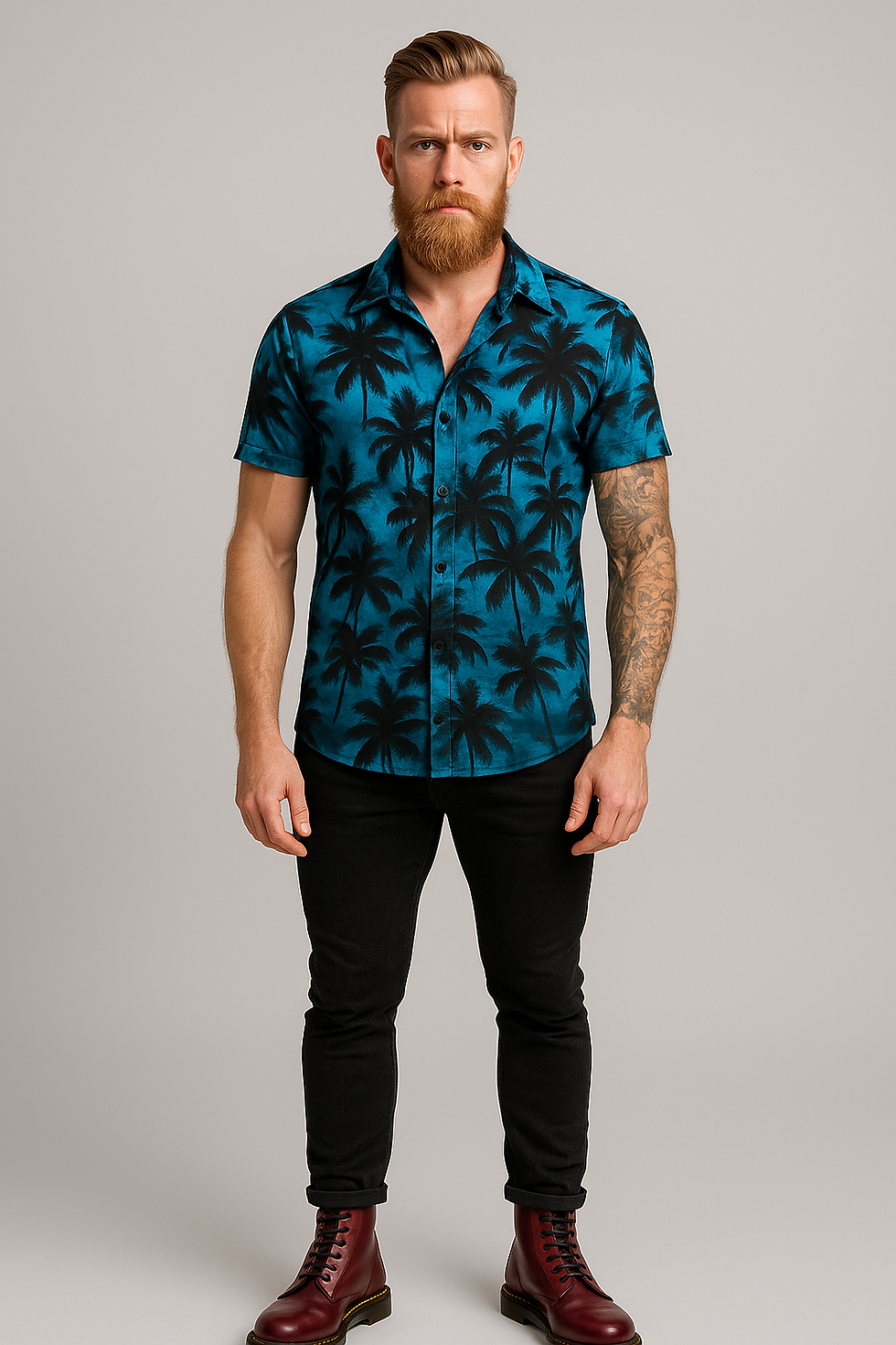 Miniatura: Camisa Algodão Coqueiro Azul