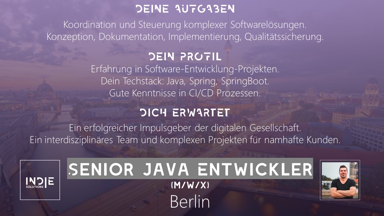 Senior Java Entwickler (m/w/x) Berlin / Remote | e-society content media
