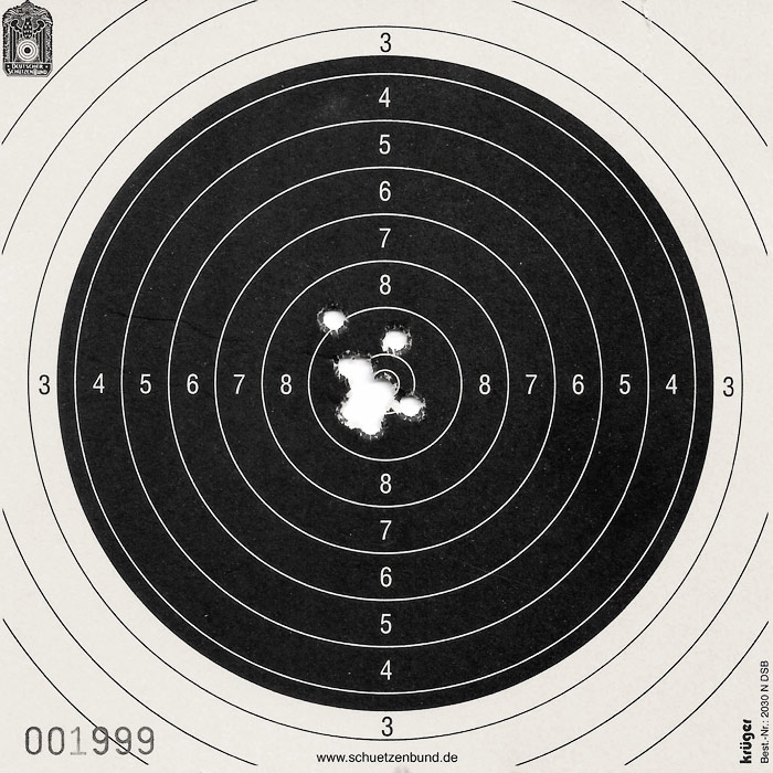 Walther UIT 10 Schuss auf 50m
