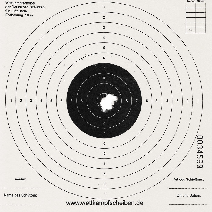 Crosman 622 10 Schuss auf 10m