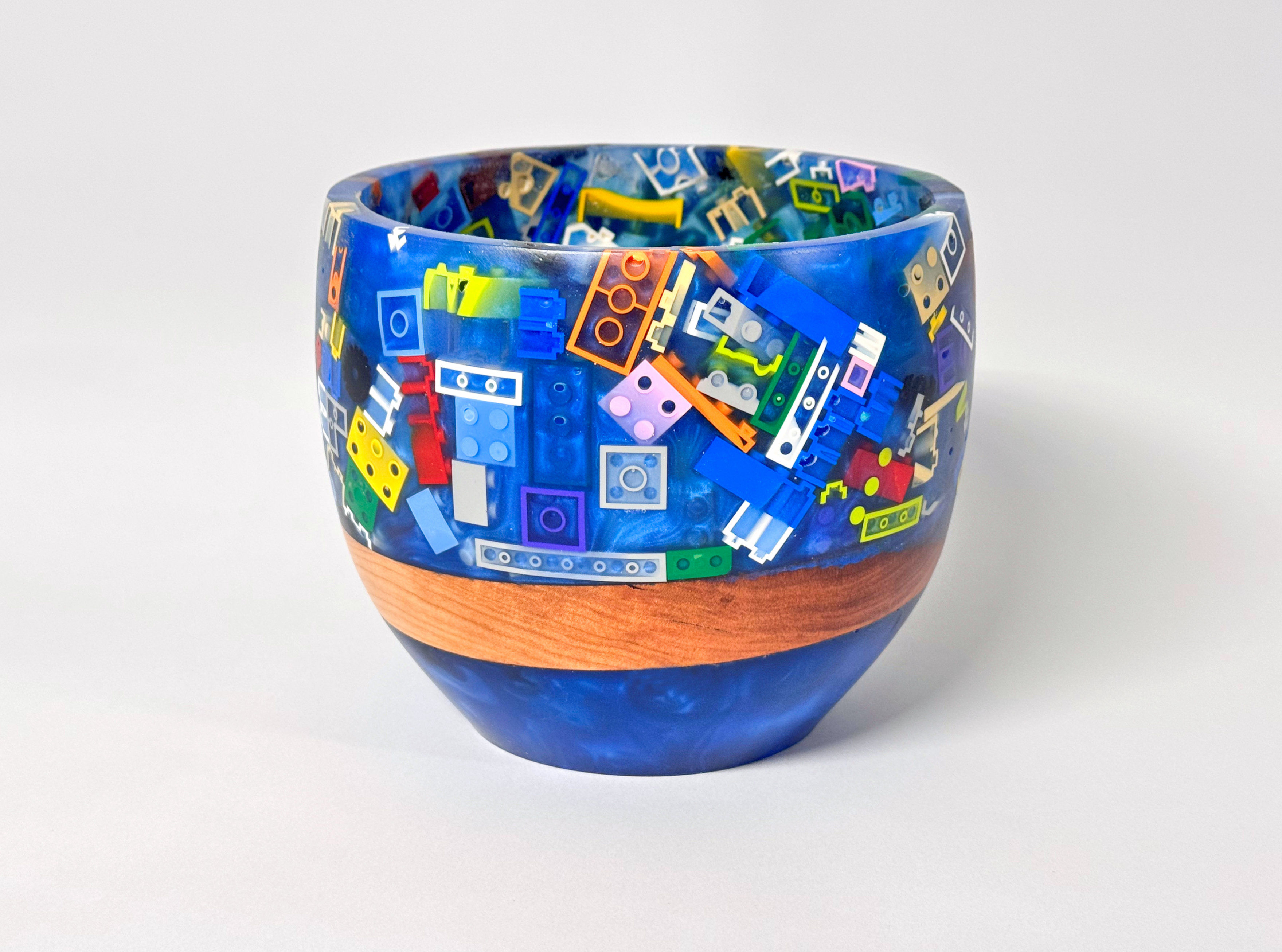 Cherry & Legos in Blue Resin-4x7