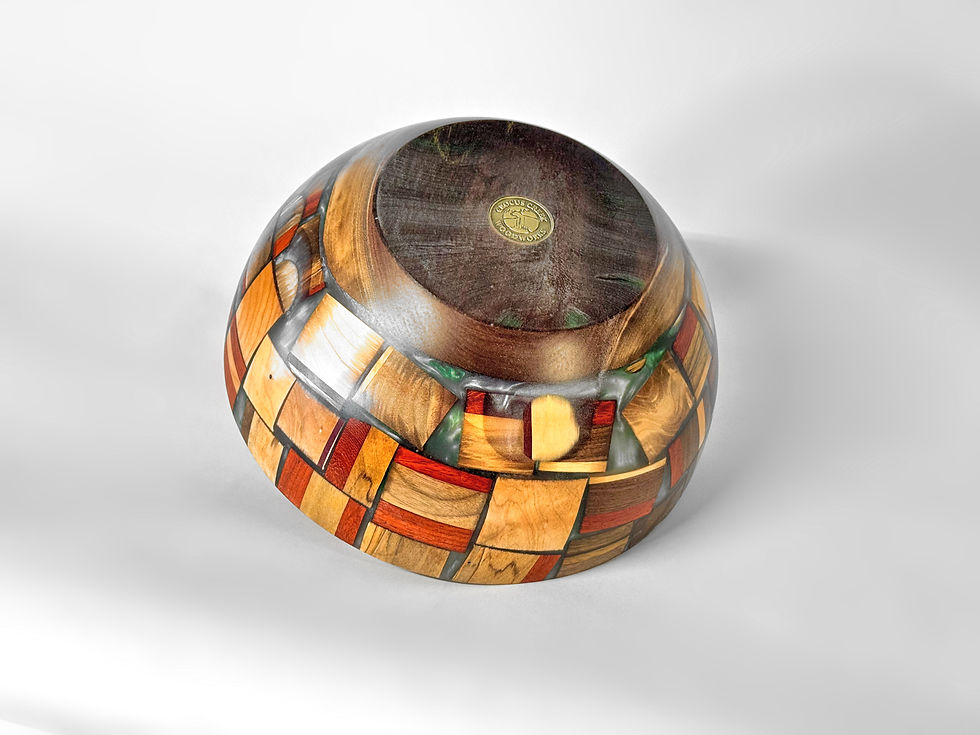 Thumbnail: Multi-Color-Multi-Wood Bowl - 12" x 8"