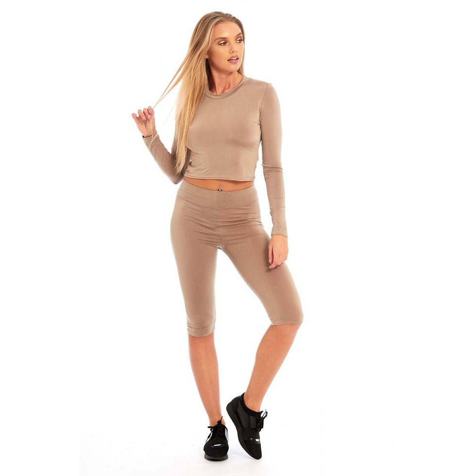 Thumbnail: TYR PLAIN WOMENS CROP TOP AND LEGGINGS