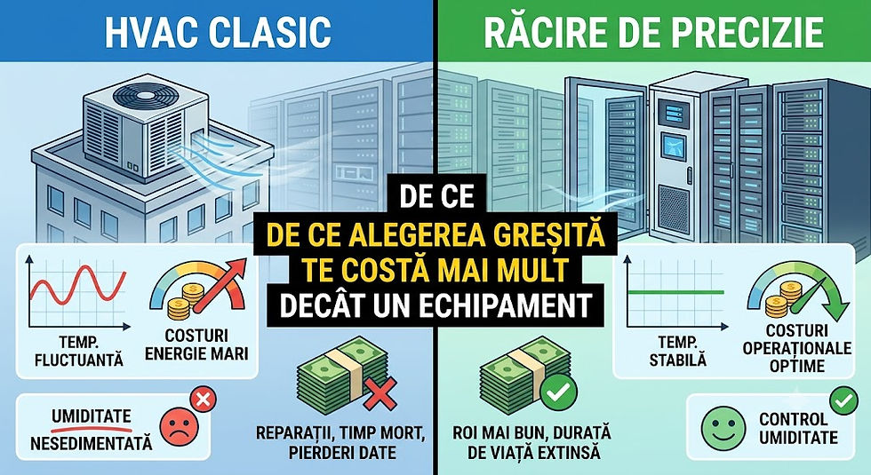 HVAC clasic vs. răcire de precizie:       De ce alegerea greșită te costă mai mult decât un echipament ? 