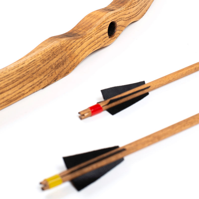 Thumbnail: Medieval Rustic Wooden Bow with 2 Wooden Arrows