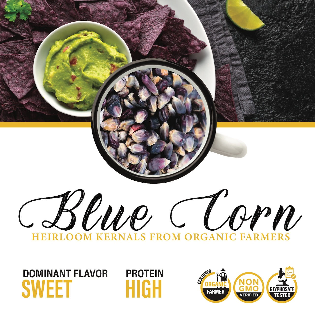 Blue Heirloom Corn from Organic Farmers